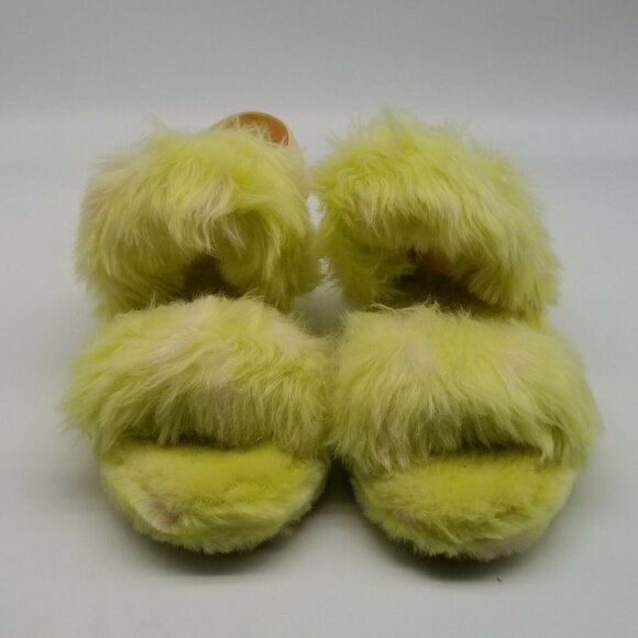 UGG Oh Yeah Fuzz Yellow Slide Sandals Womens Size 8 Fuzzy Plush Slippers - Picture 3 of 6